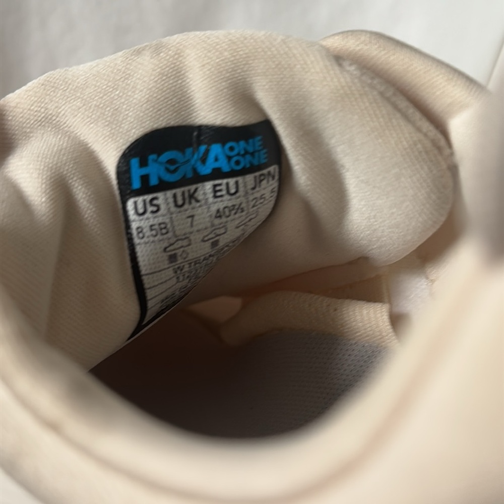 Hoka Transport Off-White and Tan Running Shoes - Picture 5 of 5
